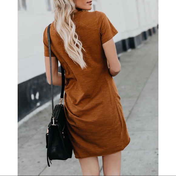 >>LAST<< Rachel Ruched Shirt Dress - Camel - Picture 4 of 6